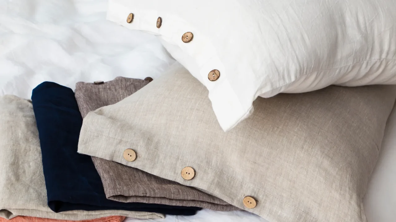 natural ecofriendly linen bed in the interior
