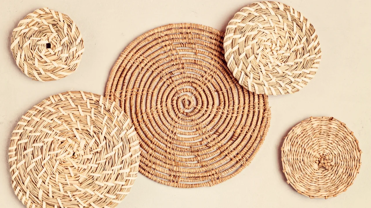 rattan basket wall decor bohemiam style eco friendly trendy room