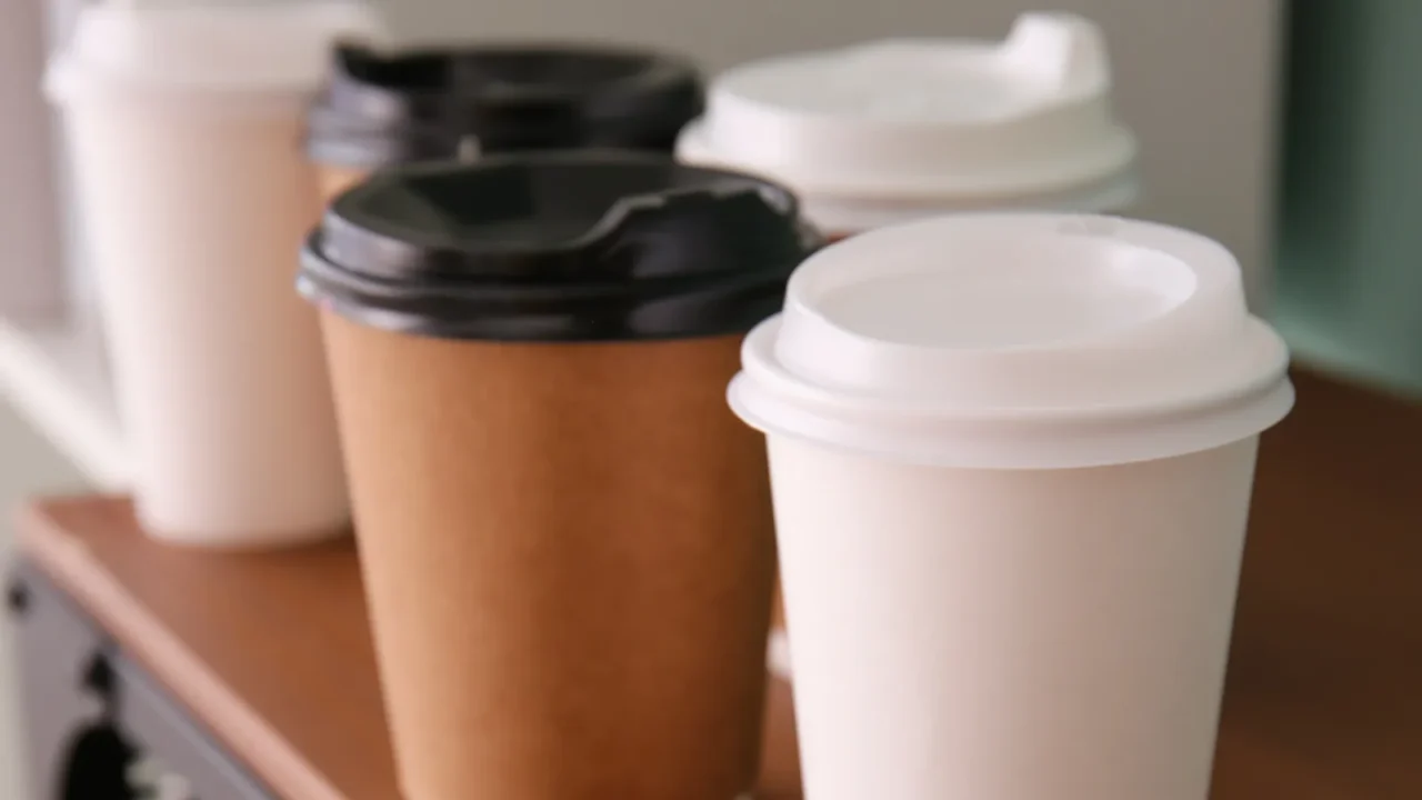 takeaway cups for drink on table