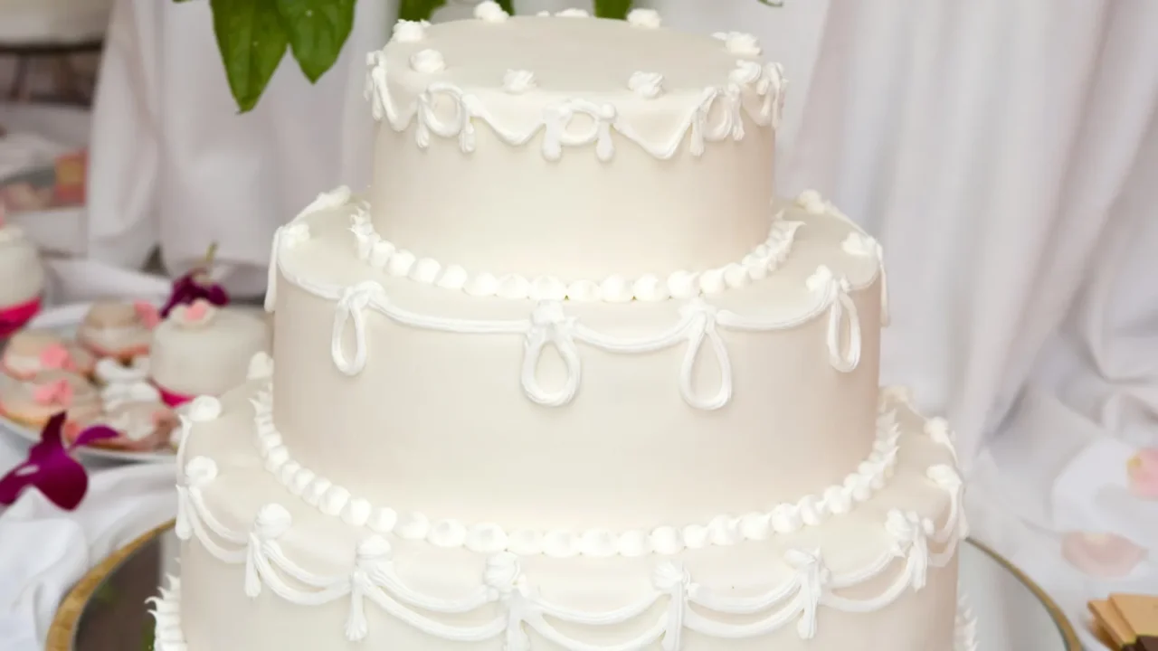 three tiered wedding cake