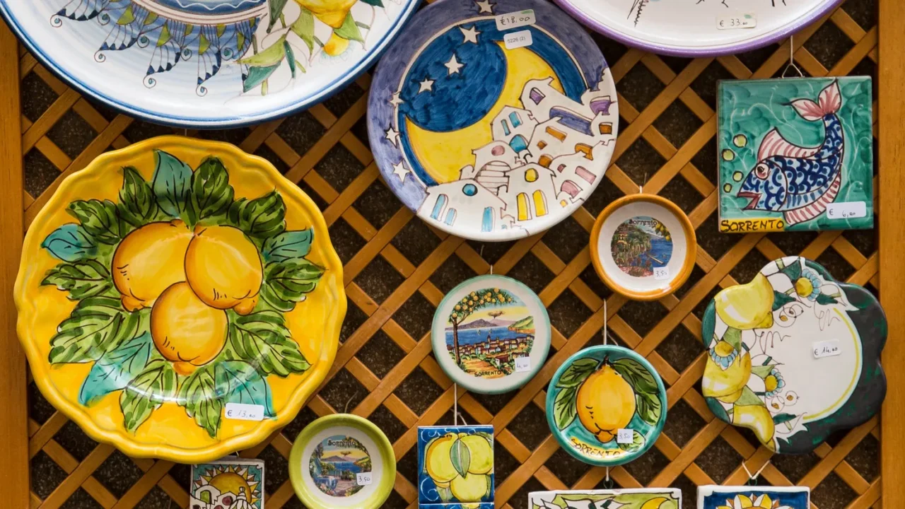 hand painted plates and tiles