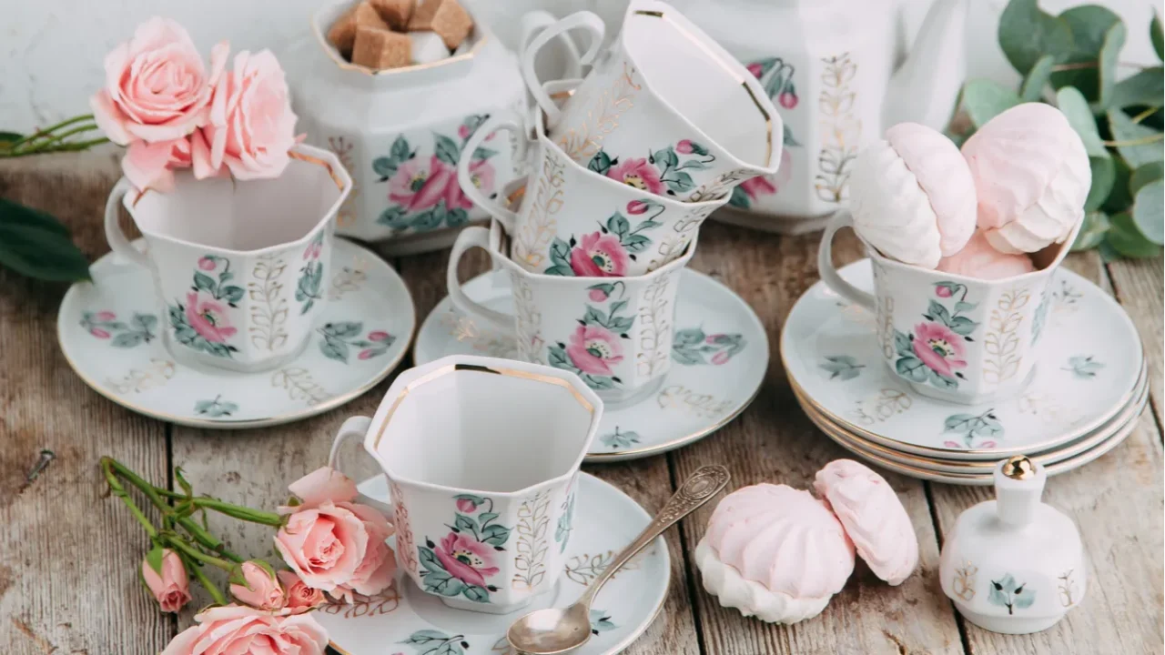 tea set in composition