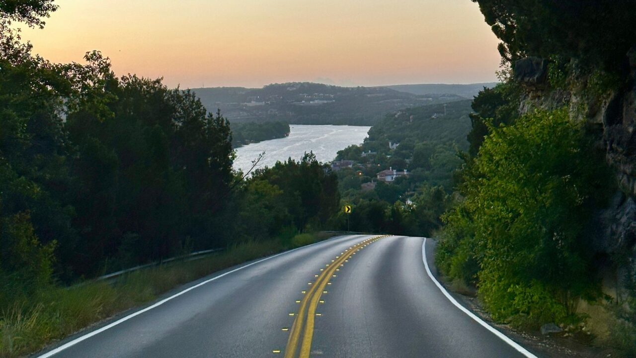 Texas Hill Country Road in Austin Texas.
