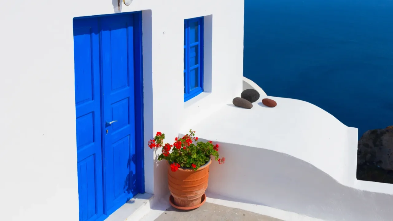 beautiful details of santorini island greece
