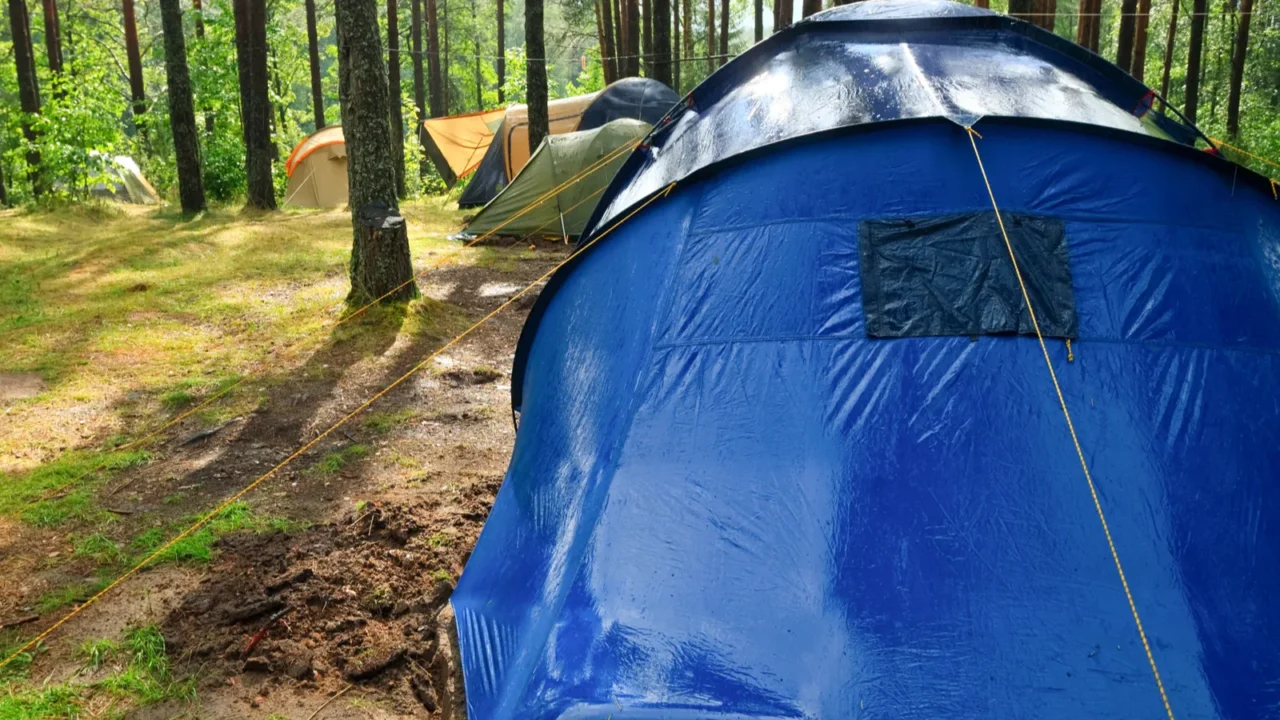 campsite after rain