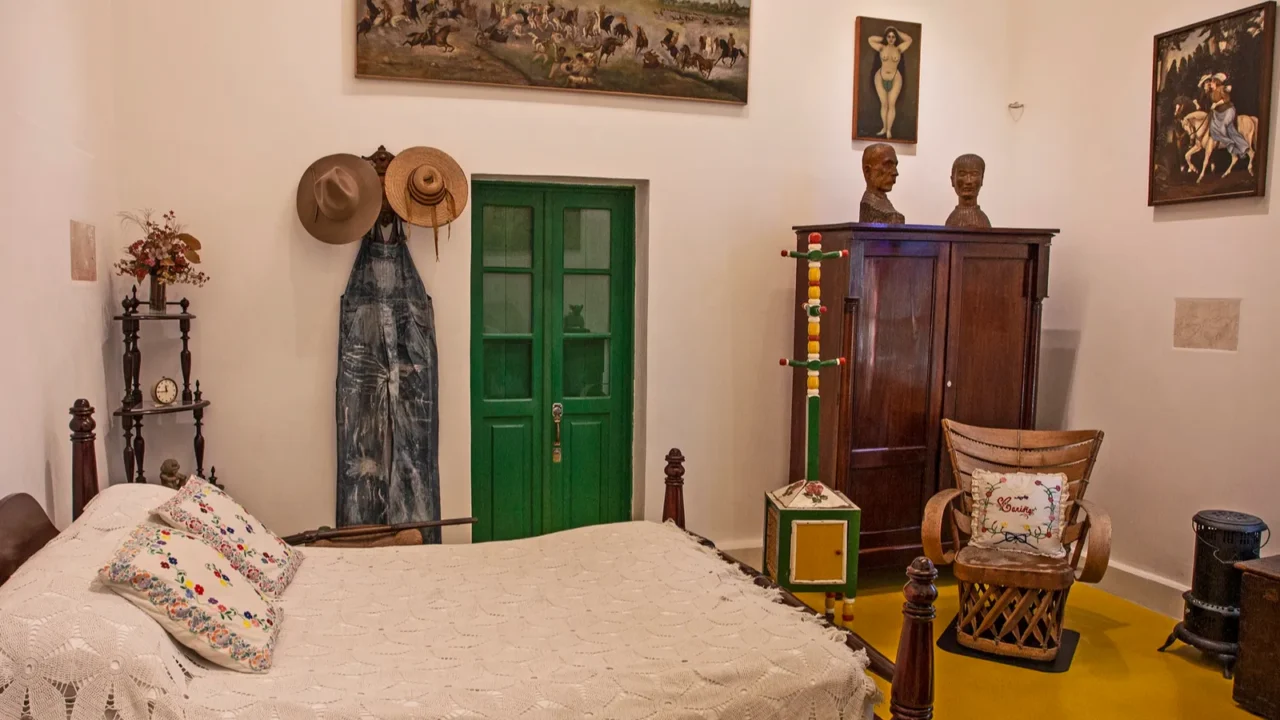 Bedroom in the Blue House (La Casa Azul), historic house and art museum dedicated to the life and work of Mexican artist Frida Kahlo.