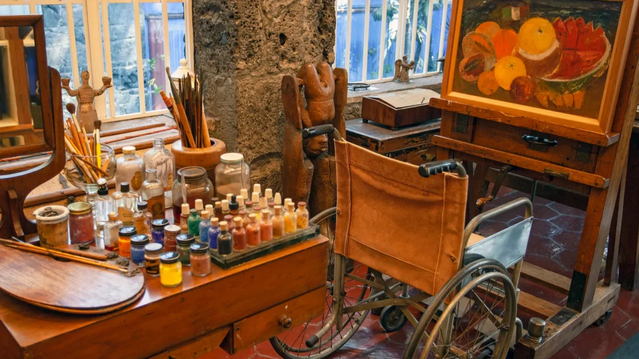 coyoacan mexico  march 24 2022 work room fro painting
