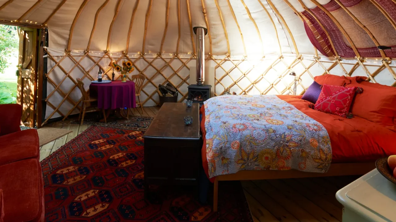 interior of empty holiday yurt