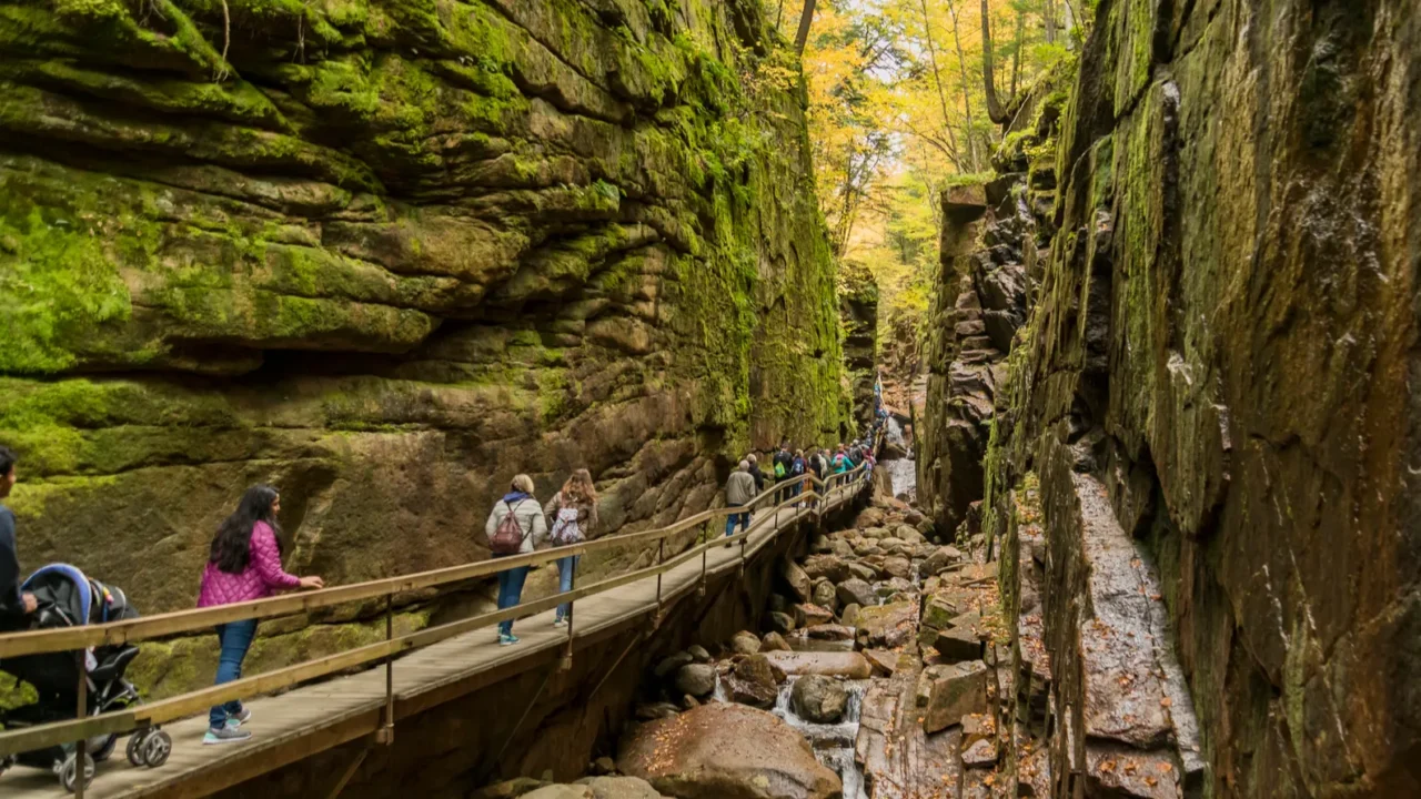 lincoln nh october 7 2017 flume gorge in the