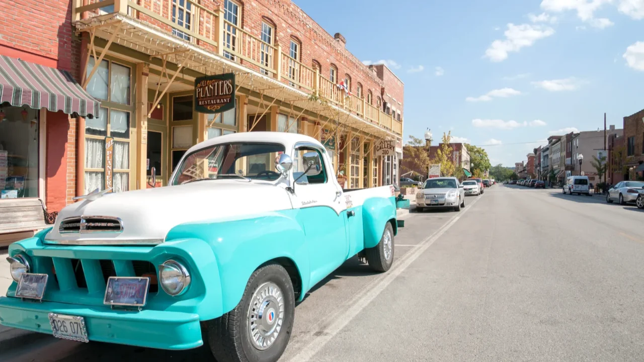 restored studebaker truck in main street hannibal missouri usa