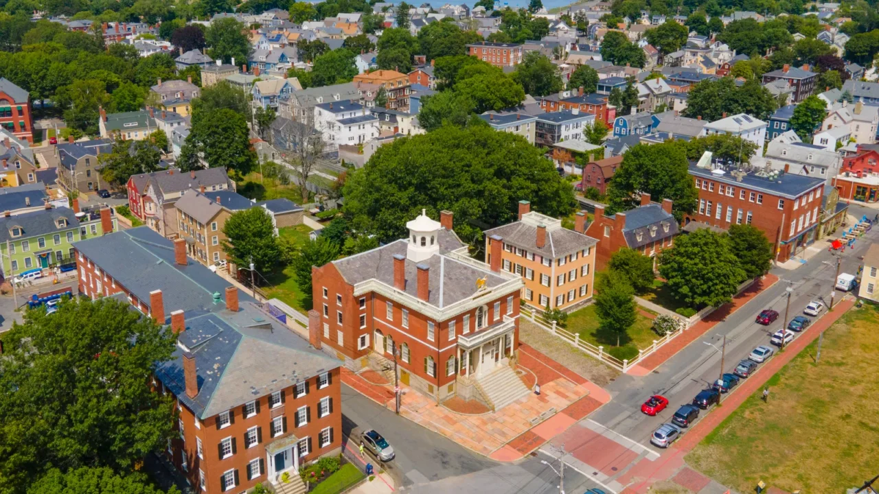custom house aerial view at the salem maritime national historic