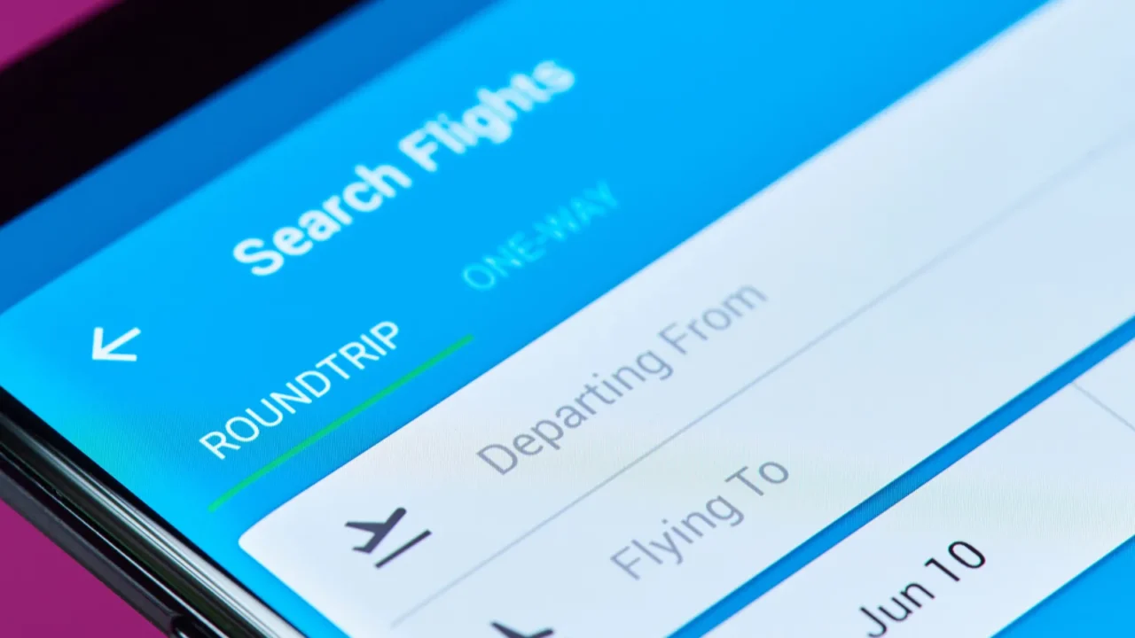 searching flight ticket menu