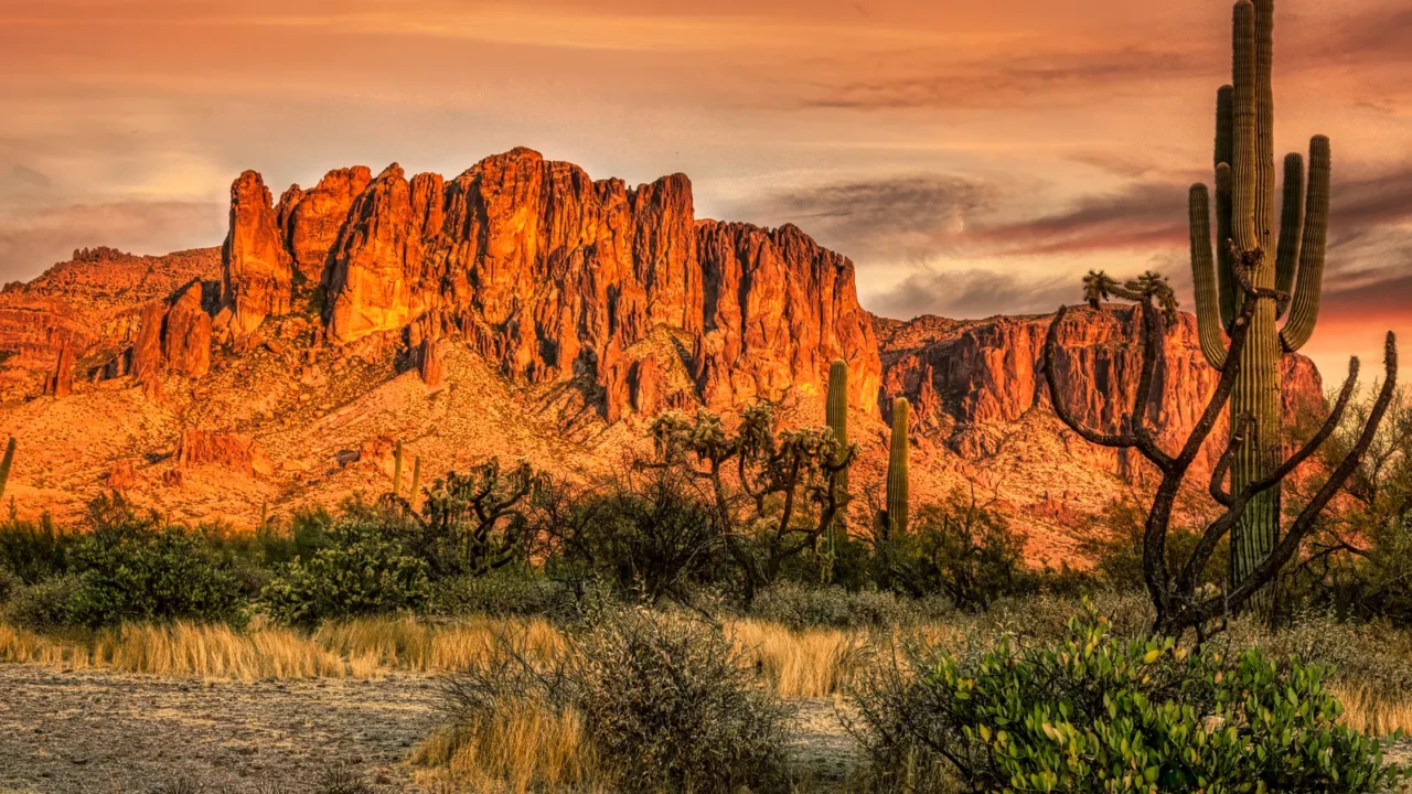 superstition mountain in the sonoran desert near phoenix arizona