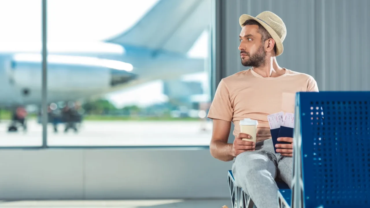 traveler with passports and tickets