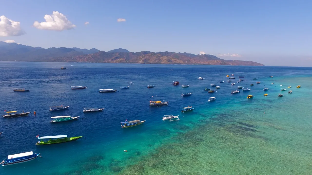 aerial summer beach holiday paradise tropical hidden isolated sandy beach