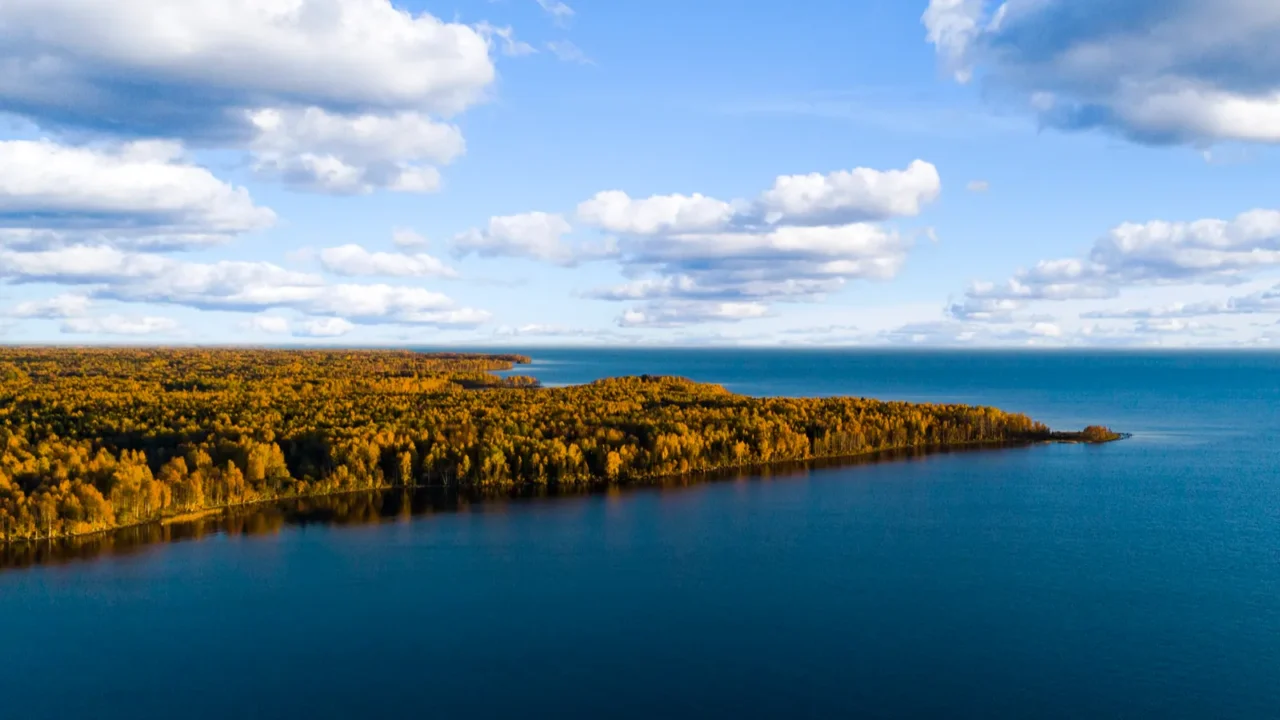 aerial view of seashore with beach lagoons coastline with sand