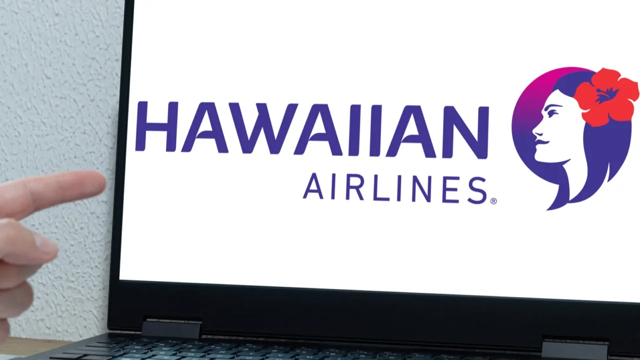 bogota colombia may 14 2025 laptop with hawaiian airlines