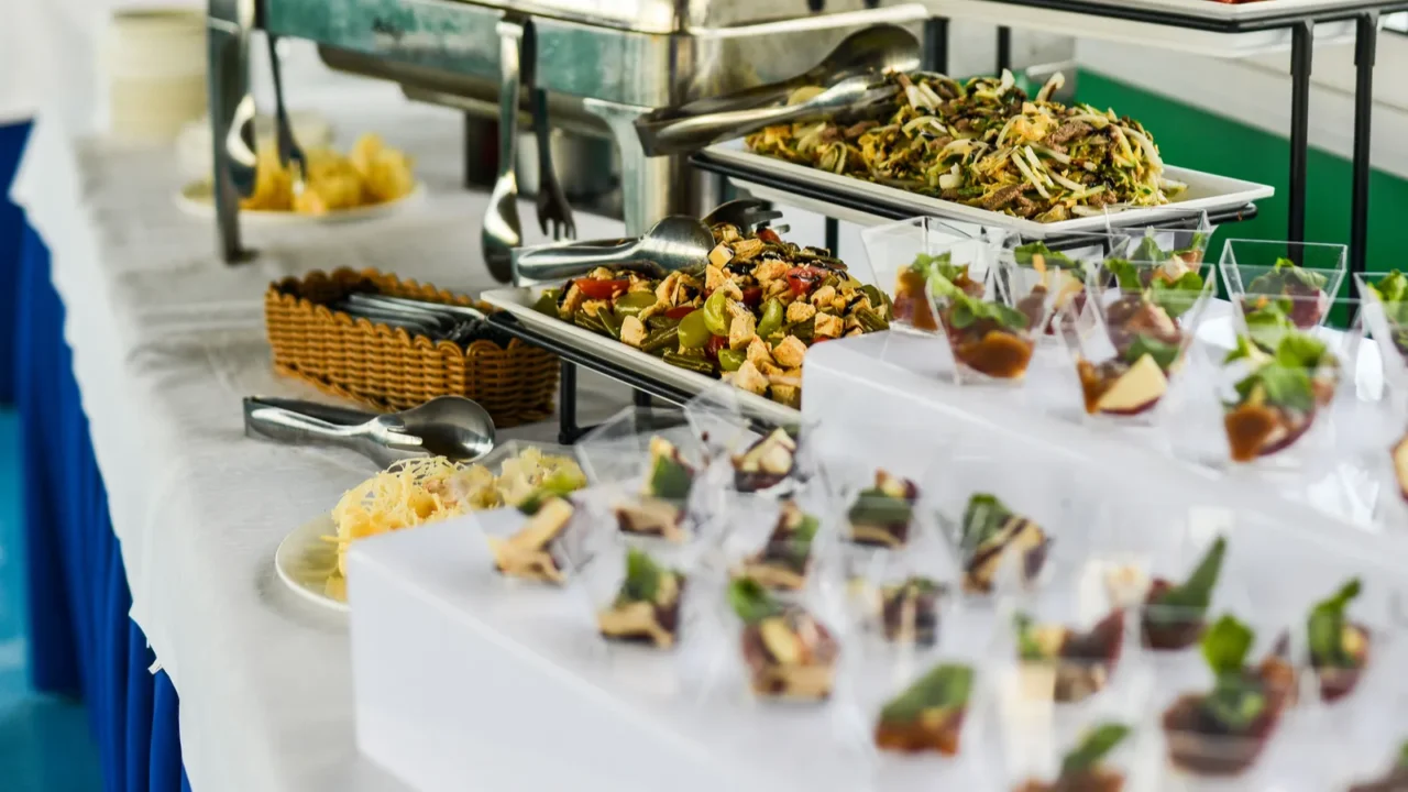 buffet table canape sandwiches snacks holiday table sliced glasses celebration