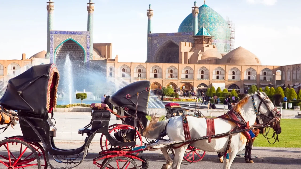 carriage on naqshi jahan square isfahan iran