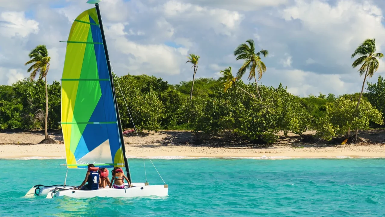catamaran on azure water