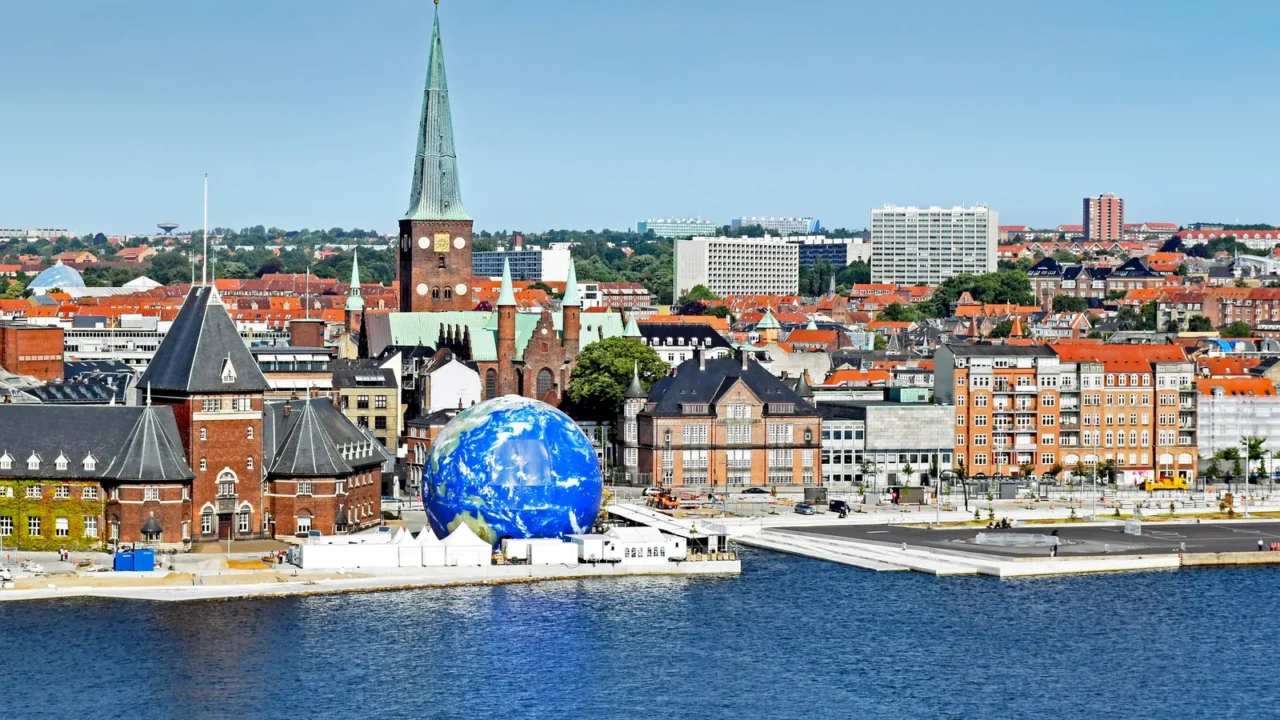 cityscape of aarhus in denmark