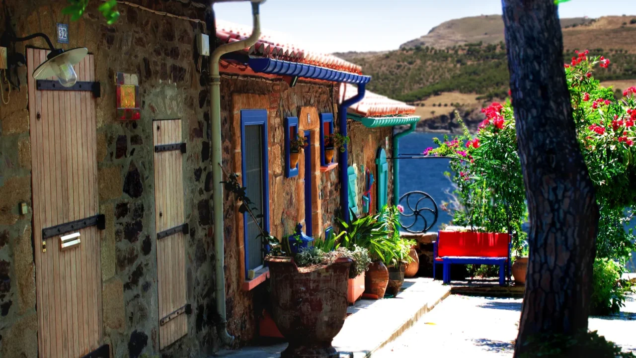 colorful houses in collioure beautifully decorated traditional houses on the