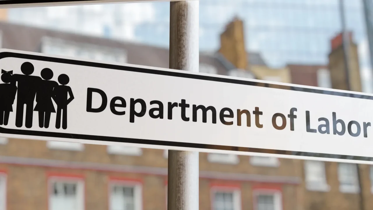 department of labor sign on street 3d rendered illustration