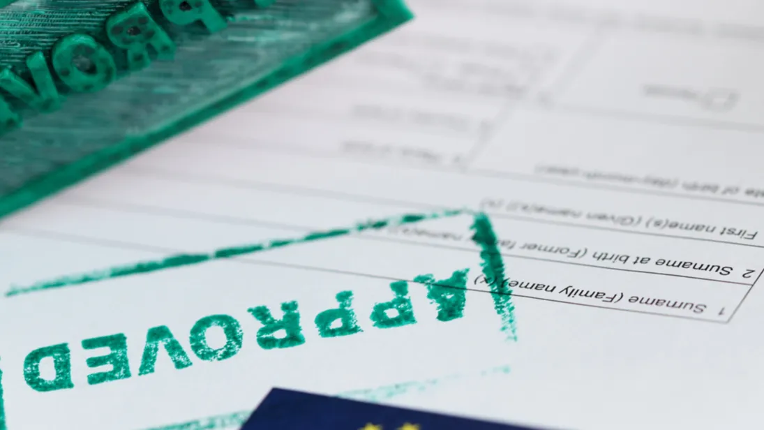 eu visa application approved getting schengen visa concept
