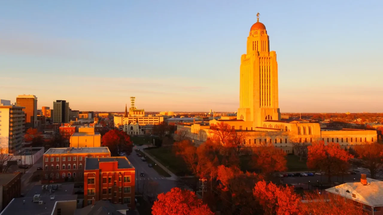 fall color orange tree leaves nebraska state capital lincoln