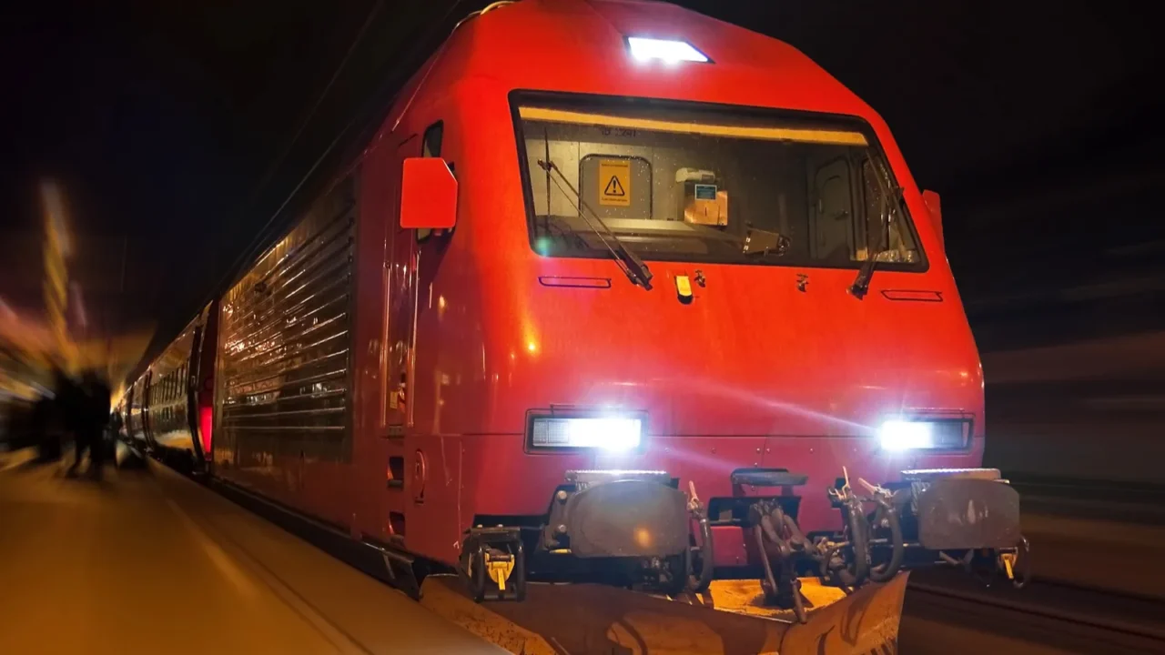 fast train with motion blur