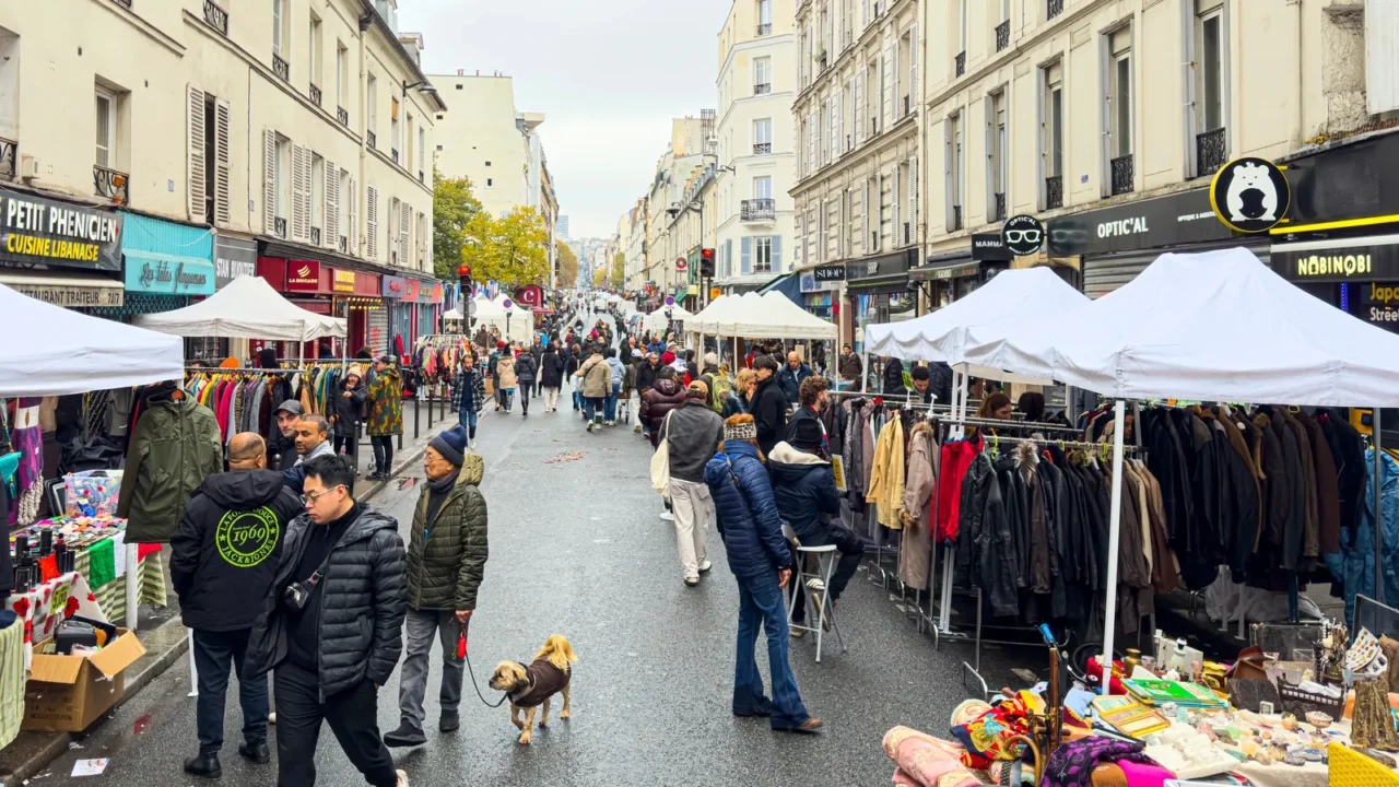 france paris november 17 2024 people walking and shopping in