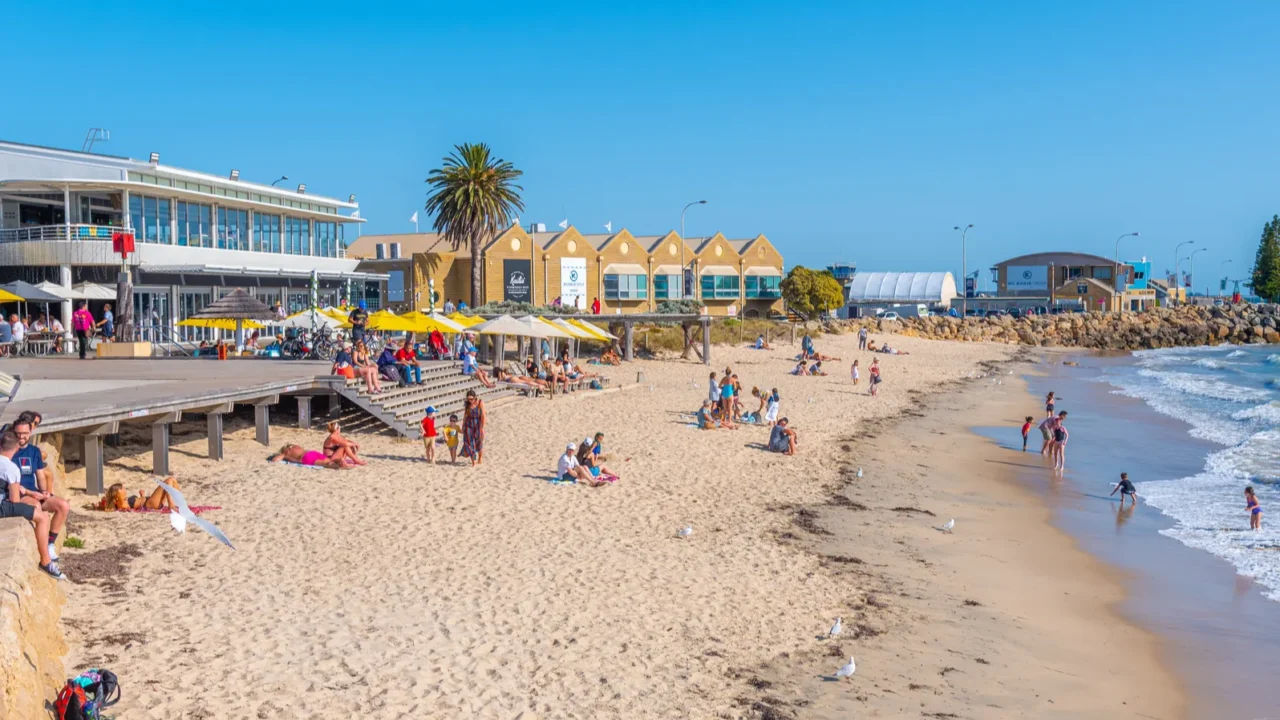 fremantle australia january 19 2020 people are enjoying a sunny