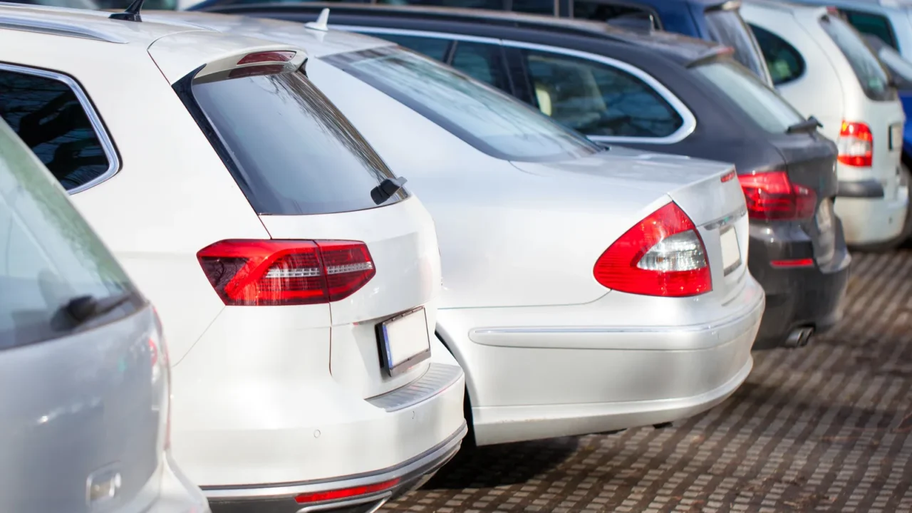 german cars on a parking area