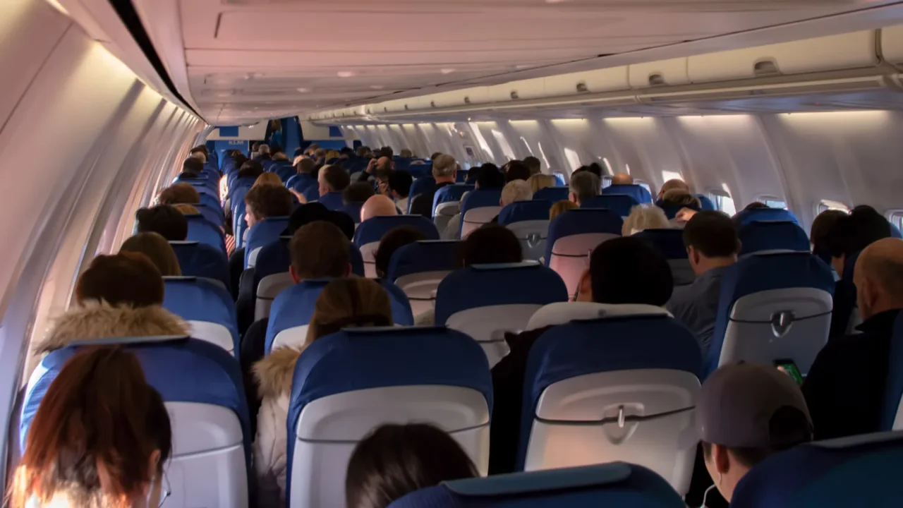 inside a klm plane at manchester airport the netherlands 9122019