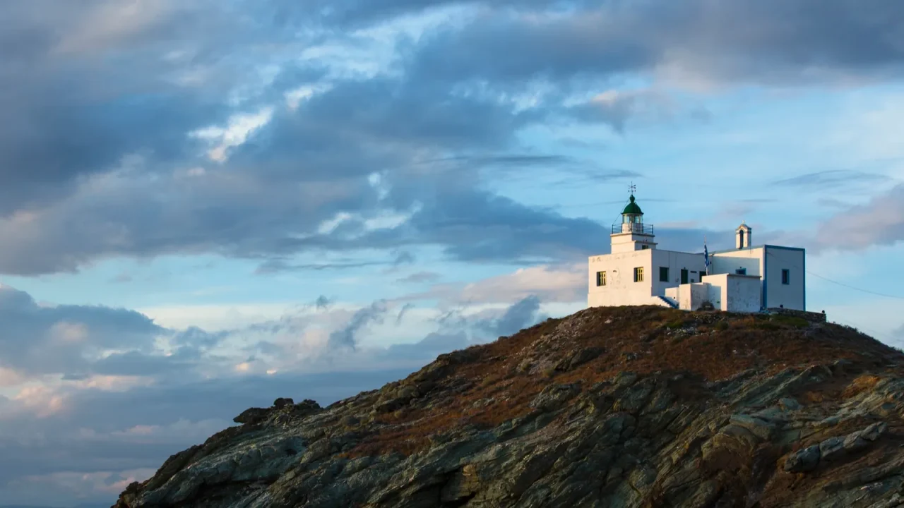 lighthouse on the island of kea