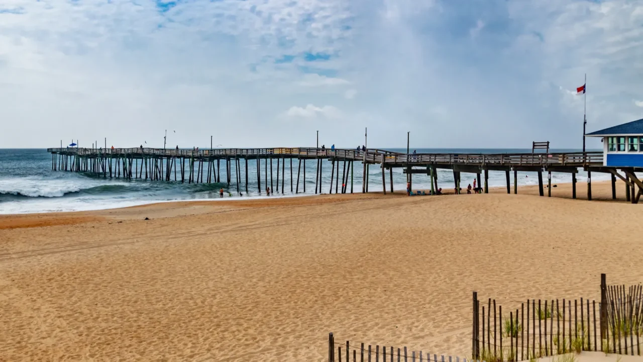 long boardwalk over water in outer banks north carolina scenic