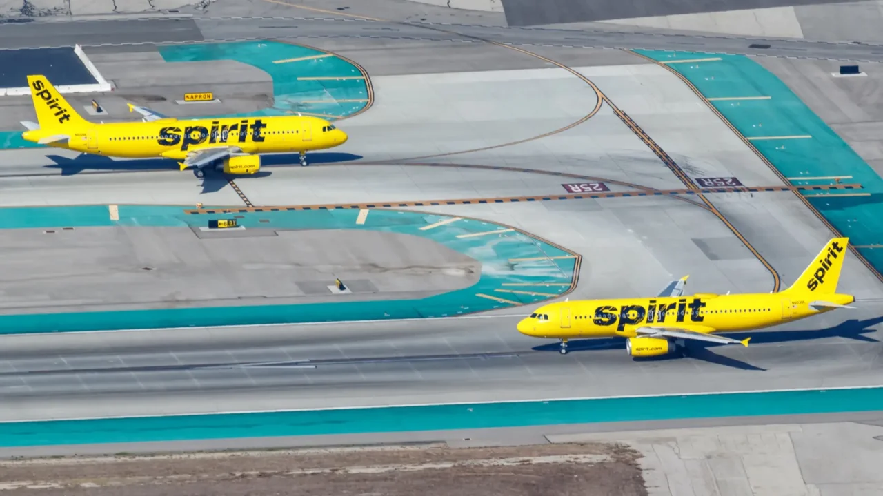 Spirit airbus in Los Angeles airport.