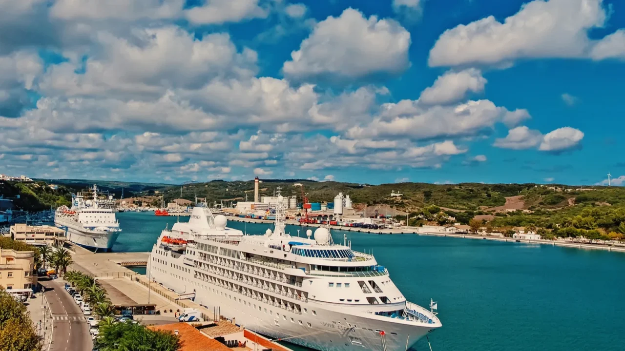 mahon spain  april 06 2010 passenger ship in sea