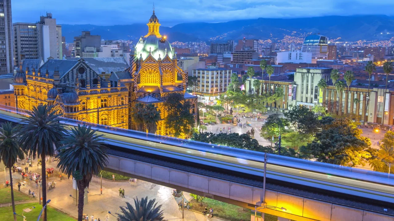 medellin colombia  06 october 2016 view of downtown medellin