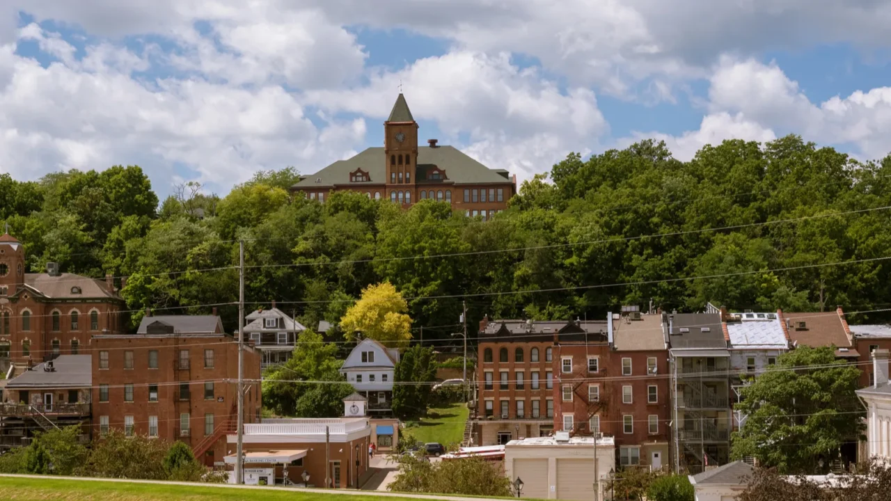 old building on a street of galena illinois