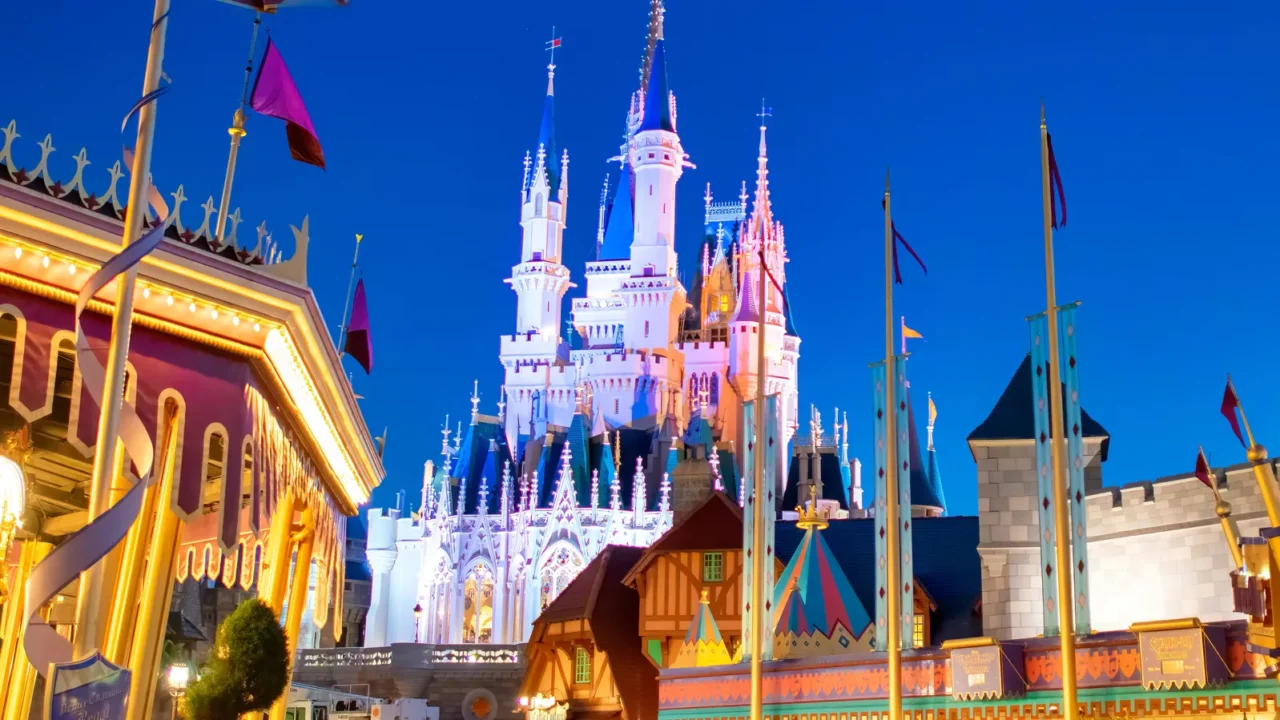 orlando fl february 18 2016 castle at night in