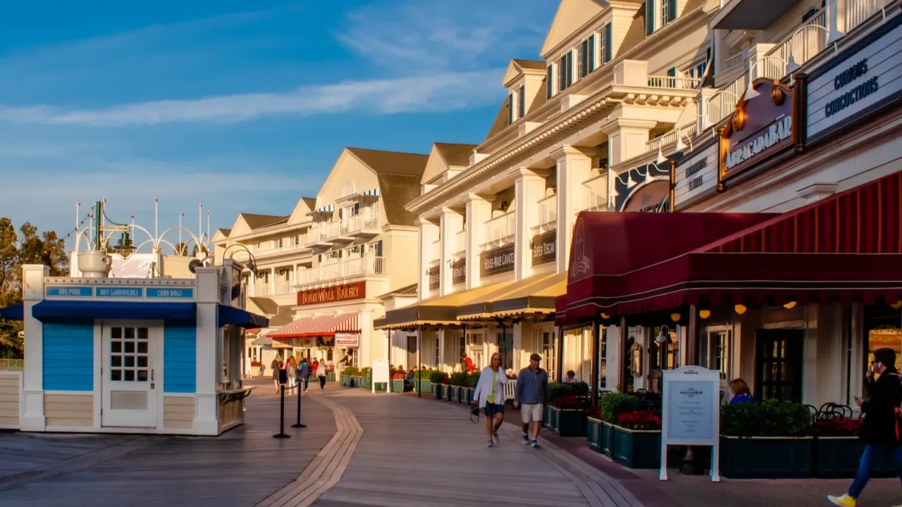 orlando florida december 18 2019 people walking on boardwalk at