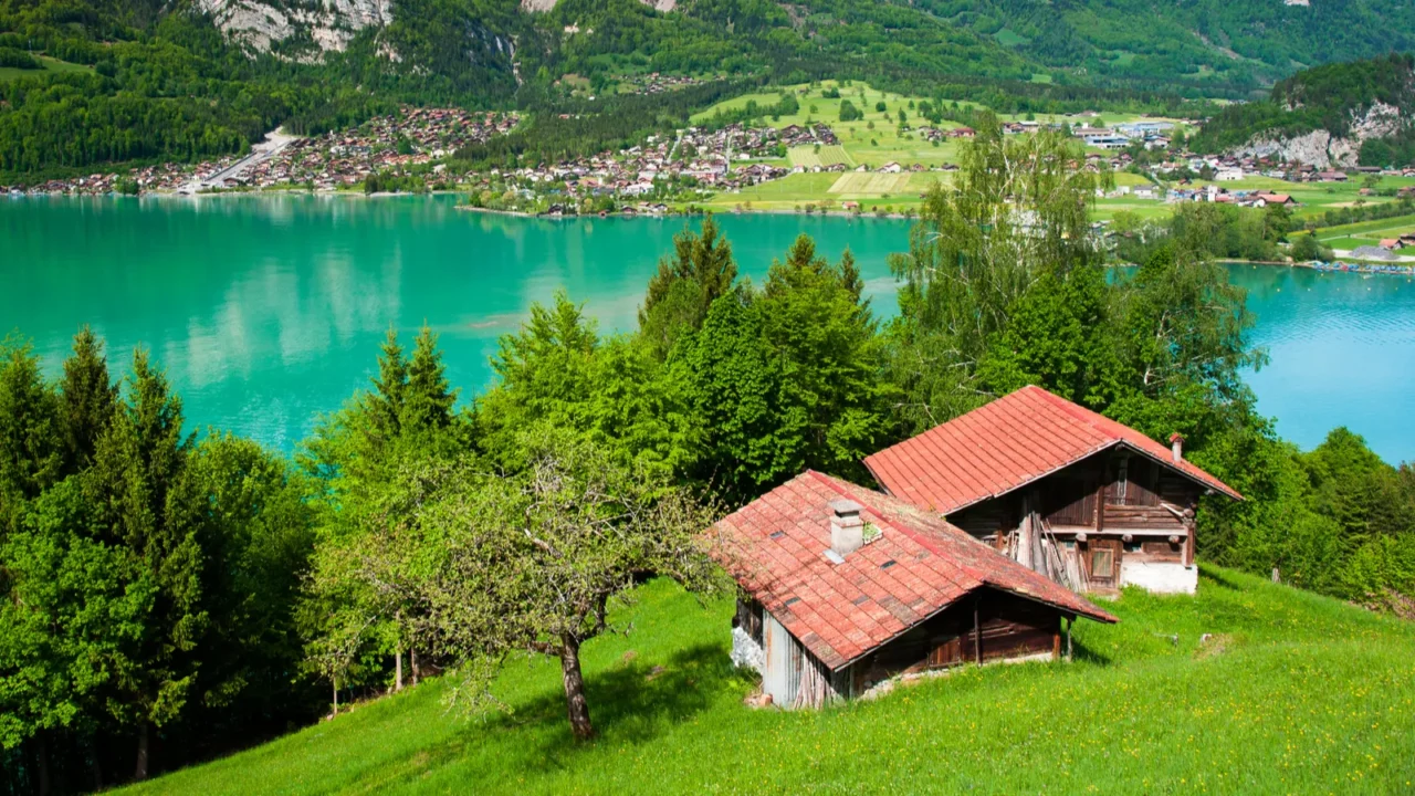 panorama of lake brienz
