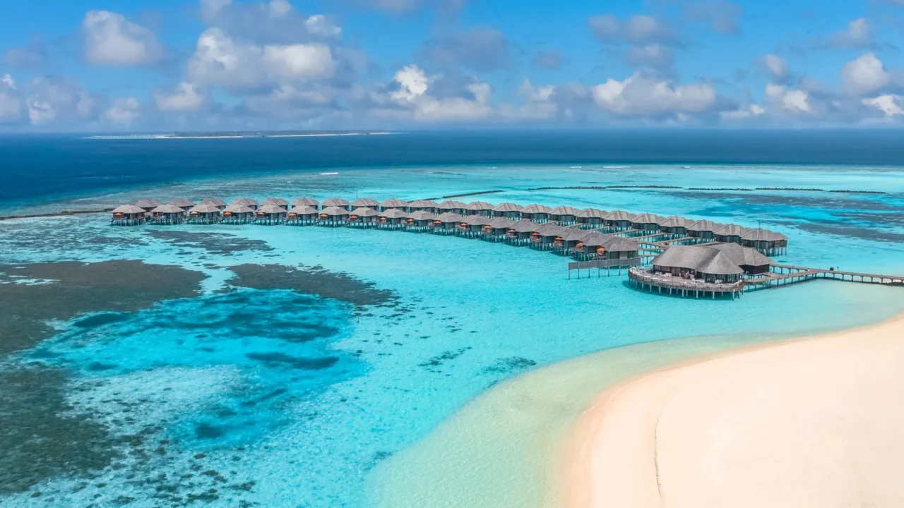 perfect view on maldives island luxury water villas