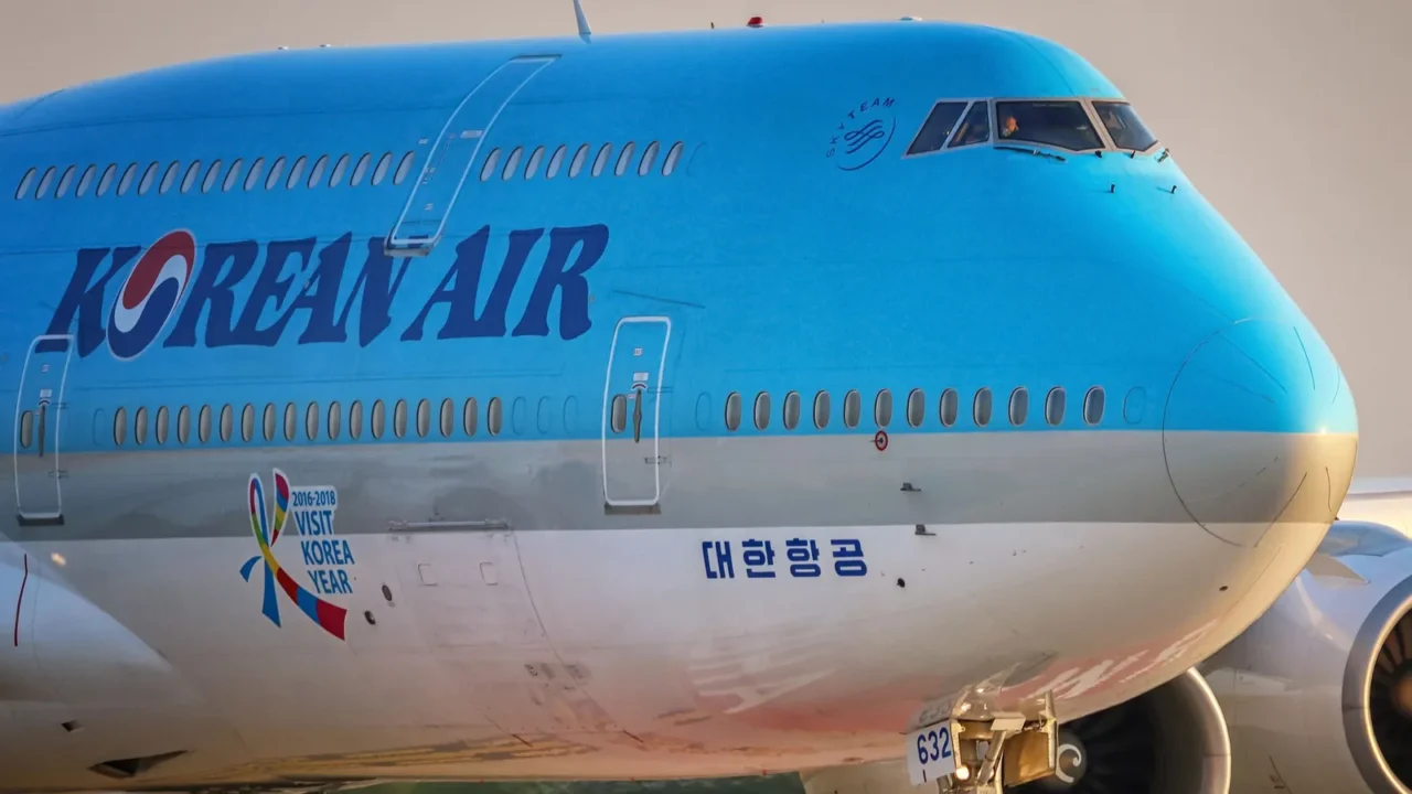prague czech republic  august 22 boeing 7478i of korean