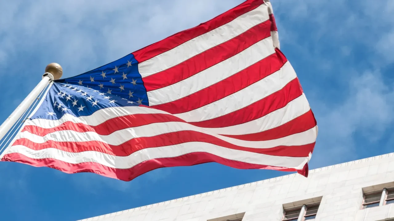 pride of america american flag on the background of the