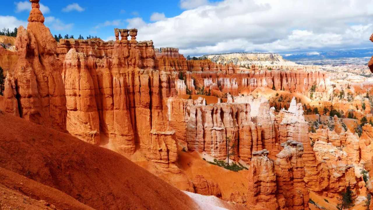 red sandstone hoodoos in bryce canyon