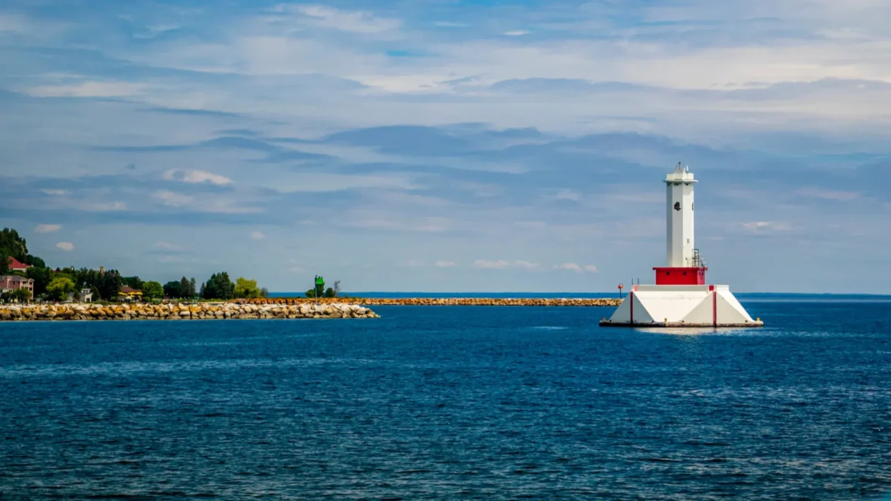 round island lighthouse in mackinac island st ignace michigan