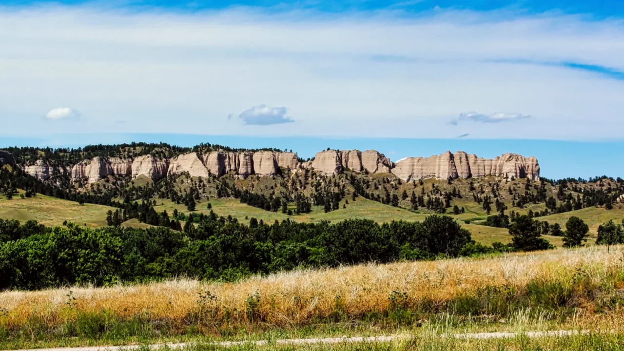 summer view of the pine ridge buttes in fort robinson