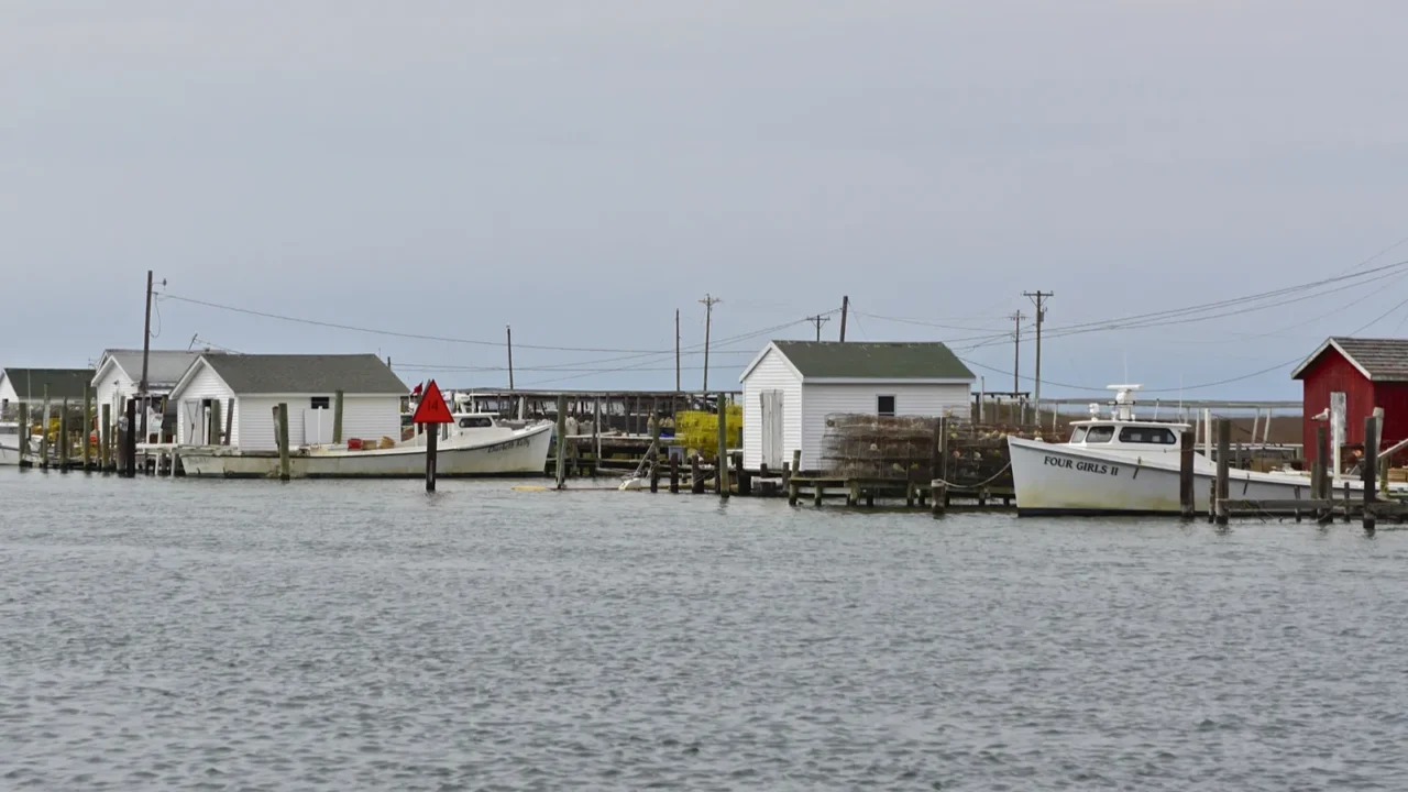 tangier is chesapeake bay va usa fishing shacks and boats